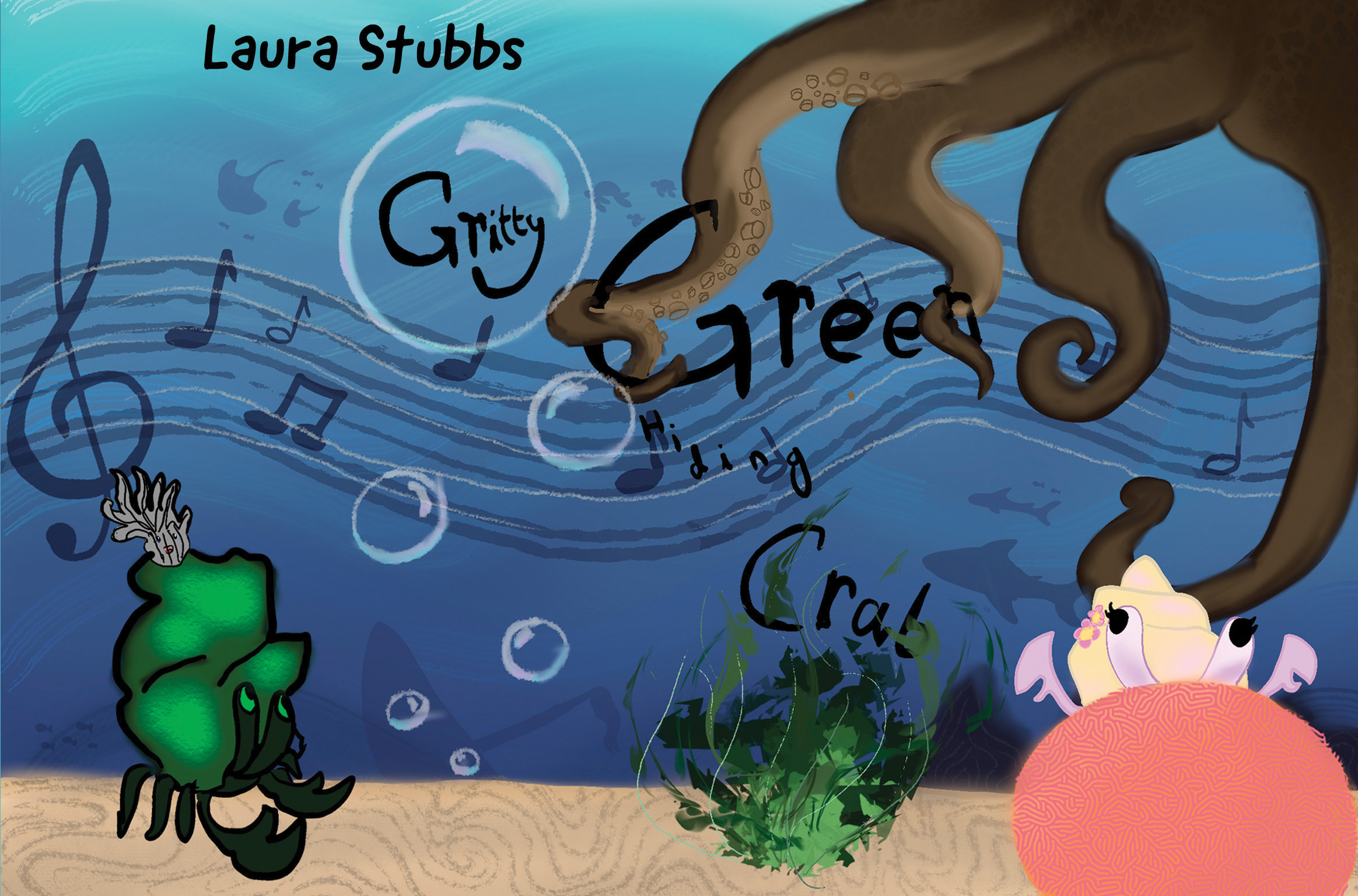 Gritty Green Hiding Crab By Laura Stubbs